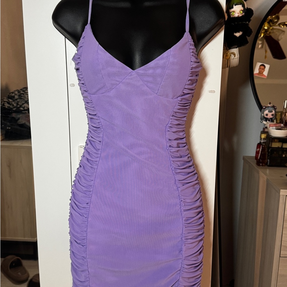 DNA Purple Ruched Dress